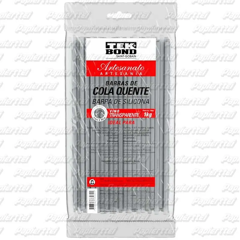 SILICONA EN BARRA P/ PISTOLA CALIENTE 7MMX30CM bolsa x 1kg TEK BOND